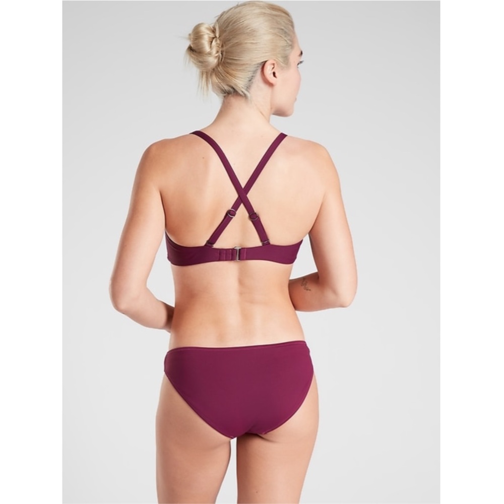 NWT Athleta Twist Up Bikini Top Velvet Plum - Picture 2 of 8